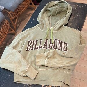 Billabong Olive Green Pullover Hoodie with Brown Logo
